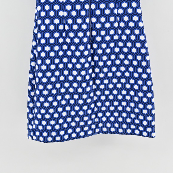 Diane Von Furstenberg Carrie Dress Size 6 Hexagon Dot Blue White Modern Retro - Picture 13 of 14